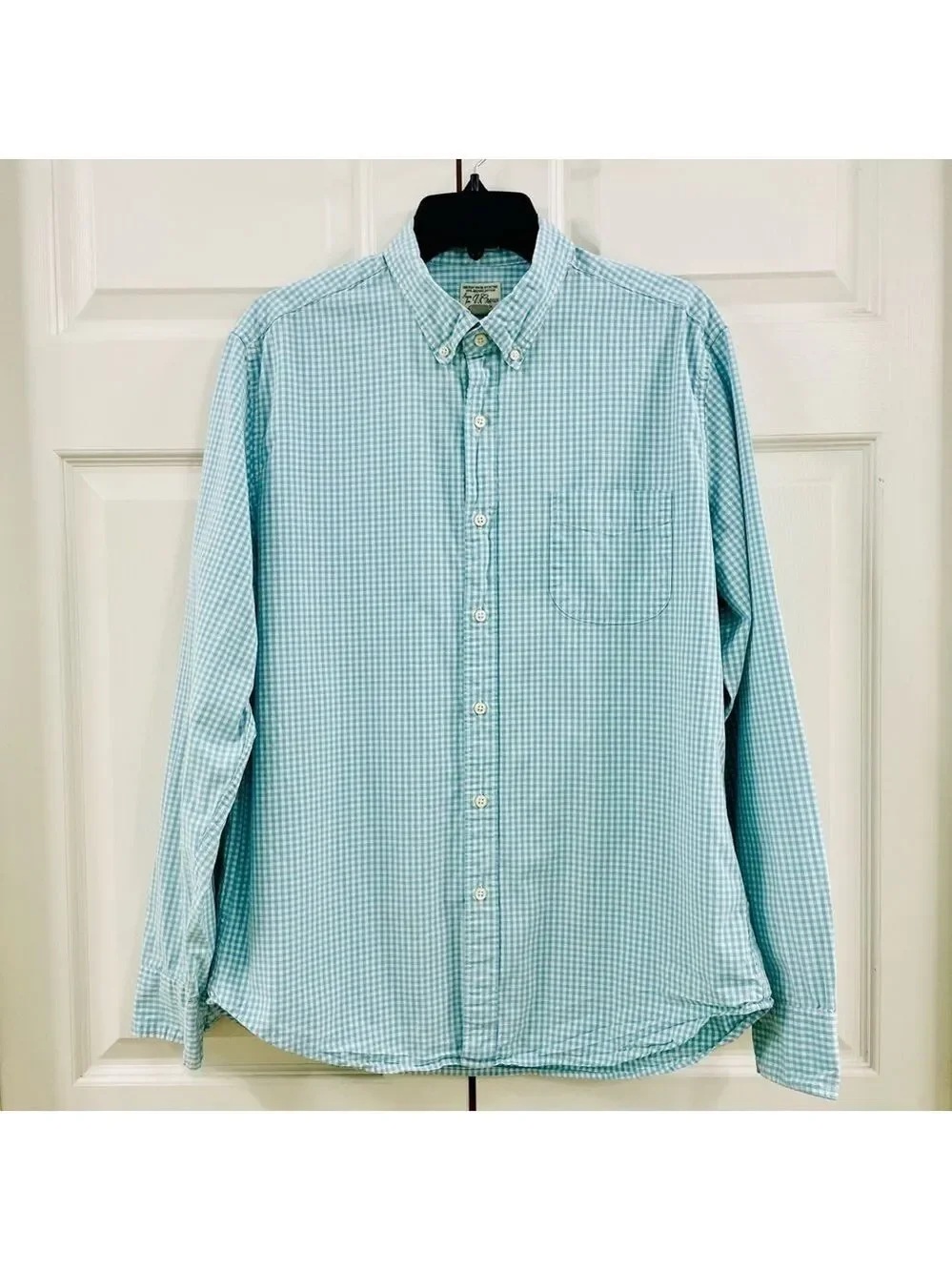 J. Crew Men’s Classic Organic Cotton Poplin Button Down Long Sleeve Shirt Size L